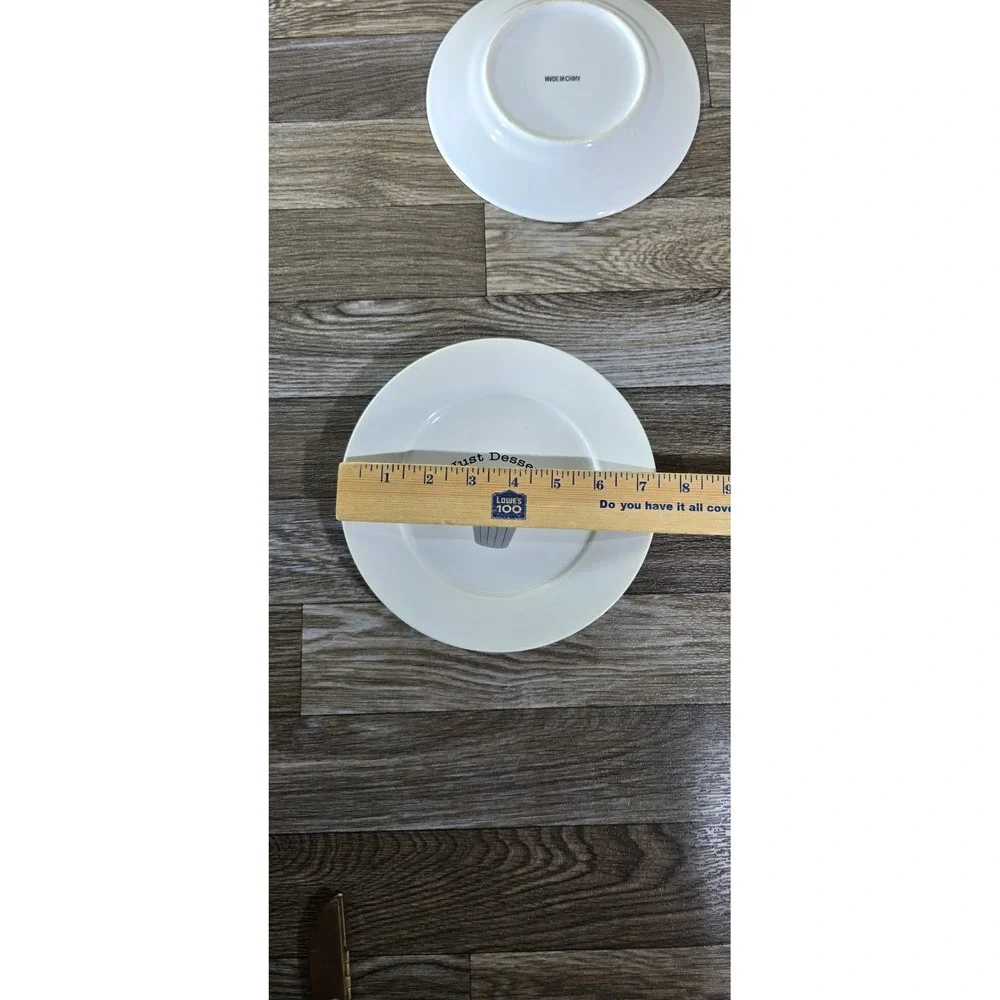 Unbranded Dessert Plates Set of‎ 2 White 